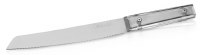 Additional picture of Challah Knife Lucite Handle Steel Serrated Blade Classic Design Silver 13"