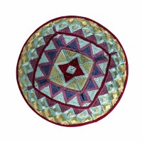 Additional picture of Yair Emanuel Full Embroidered Kippah Square Design Multicolor