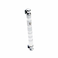 Additional picture of Yair Emanuel Mezuzah Case Anodized Metal Stripe Design Round Silver 10cm