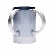 Additional picture of Yair Emanuel Washing Cup Anodized Aluminum Cylindrical Shape 2 Tone Gray 5.5"