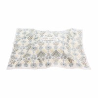 Additional picture of Yair Emanuel Full Embroidery Carpet Challah Cover Floral Design Silver Gold 20" x 16"