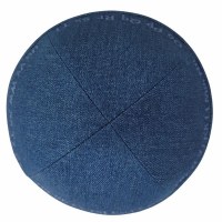 Additional picture of iKippah Blue Denim with Alphabet Size 16cm