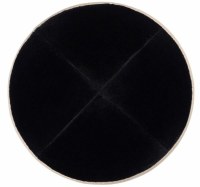 Additional picture of iKippah Black Velvet with Tan Rim Size 4