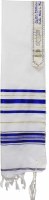Additional picture of Tallis Prayer Shawl Acrylic Size 50 Blue and Gold Stripes 47" x 68"