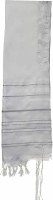 Additional picture of Tallis Prayer Shawl Acrylic Size 24 White and Silver Stripes 24" x 72"