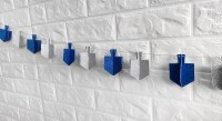 Additional picture of Chanukah Blue And Silver Dreidel Glitter Garland Decoration 9'