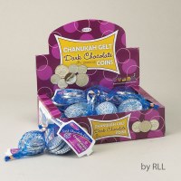 Additional picture of Chanukah Gelt Pareve Dark Chocolate Coins 24 Bags
