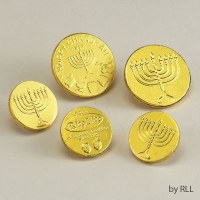 Additional picture of Chanukah Gelt Milk Chocolate Coins 24 Bags in Display Box