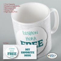 Additional picture of Jewish Phrase Mug Loshon Hora Free Zone! 11oz