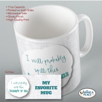 Additional picture of Jewish Phrase Mug I Will Probably Spill This. Gam Zu Letova! 11oz