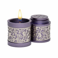 Additional picture of Yair Emanuel Travel Havdallah Set Laser Cut Pomegranate Design Purple