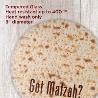 Additional picture of Pesach Glass Trivet Got Matzah? 8"