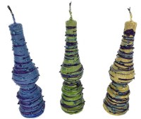 Additional picture of Wax Havdallah Candle Torch Shape Drip Design 9.5" Assorted Colors Single Piece