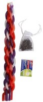 Additional picture of Havdalah Set Dark Grey and Cream Soft Wavy Design Vinyl Pouch