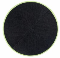 Additional picture of iKippah Black Denim with Neon Green Mesh Rim Size 2