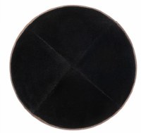 Additional picture of iKippah Black Velvet with Brown Rim Size 1