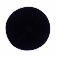 Additional picture of iKippah Black Velvet with White Rim Size 3