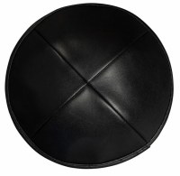 Additional picture of iKippah Black Leather Size 16cm