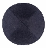 Additional picture of iKippah Navy Denim with White Stitching Size 18cm