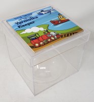 Additional picture of Lucite Yarmulka Keeper Box Tile Cover Transportation Design 6.25"