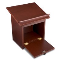 Additional picture of Wooden Tabletop Shtender with Combination Lock Mahogany