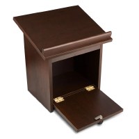Additional picture of Wooden Tabletop Shtender with Combination Lock Brown Walnut 18.75" H