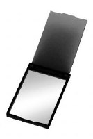 Additional picture of Customizable Plastic Pocket Mirror Bi Fold Black