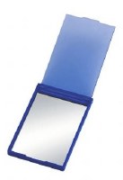 Additional picture of Customizable Plastic Pocket Mirror Bi Fold Blue