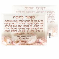 Additional picture of Personalized Plaque Mizmor LeSoda Hebrew Pink Rose Design 10" x 7"