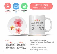 Additional picture of Mom Mug with Matching Coaster Good Moms Have Sticky Floors, Dirty Ovens and Happy Kids 11oz