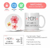 Additional picture of Mom Mug with Matching Coaster Mom It's Hard To Raise A Family Especially in the Morning 11oz