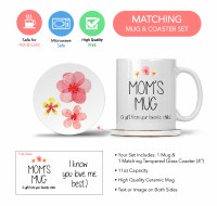 Additional picture of Mom Mug with Matching Coaster Mom's Mug A Gift From Your Favorite Child. I Know You Love Me Best:) 11oz