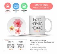 Additional picture of Mom Mug with Matching Coaster Mom's Morning Medicine 11oz