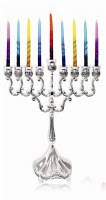 Additional picture of Silver Plated Candle Menorah 8"H