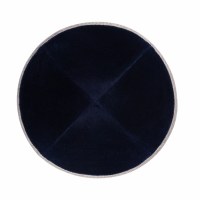 Additional picture of iKippah Navy Velvet with Coffee Rim Size 5