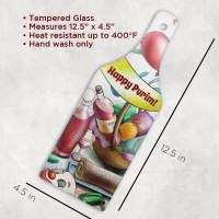 Additional picture of Wine Bottle Mishloach Manos Board Tempered Glass Illustrated Purim Design
