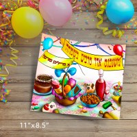 Additional picture of Purim Poster Illustrated Colorful Design 11" x 8.5"