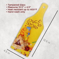 Additional picture of Wine Bottle Mishloach Manos Board Tempered Glass A Freilichen Purim Hamantaschen Design