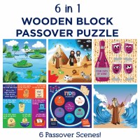 Additional picture of Wood Blocks Puzzle Passover Design 6 Scenes 9 Pieces