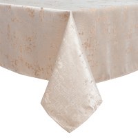 Additional picture of Jacquard Tablecloth White and Gold Woven Design 54" x 72"