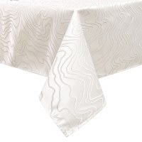 Additional picture of Jacquard Tablecloth Gold Ripple Pattern 70" x 120"