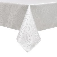 Additional picture of Jacquard Tablecloth Silver Ripple Pattern 60" x 90"