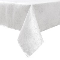 Additional picture of Jacquard Tablecloth White Circle Swirl Pattern 54" x 72"