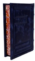 Additional picture of Antique Leather Tehillim Meforash Hebrew Design 3 Blue