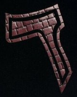 Additional picture of Stones of Class Custom Letter Velvet Kippah Leather Brick Burgundy