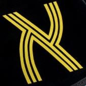 Additional picture of Stones of Class Custom Letter Velvet Kippah Neon Lines Yellow Color