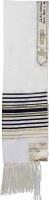 Additional picture of Tallis Paz Rayon Size 18 Black and Gold Stripes 18" x 72"