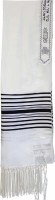 Additional picture of Tallis Paz Rayon Size 18 Black and Silver Stripes 18" x 72"