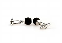 Additional picture of #8 Black Ball Cufflinks