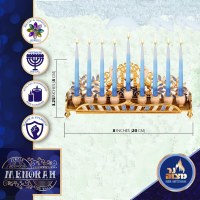 Additional picture of Menorah Jeweled Lions Wall